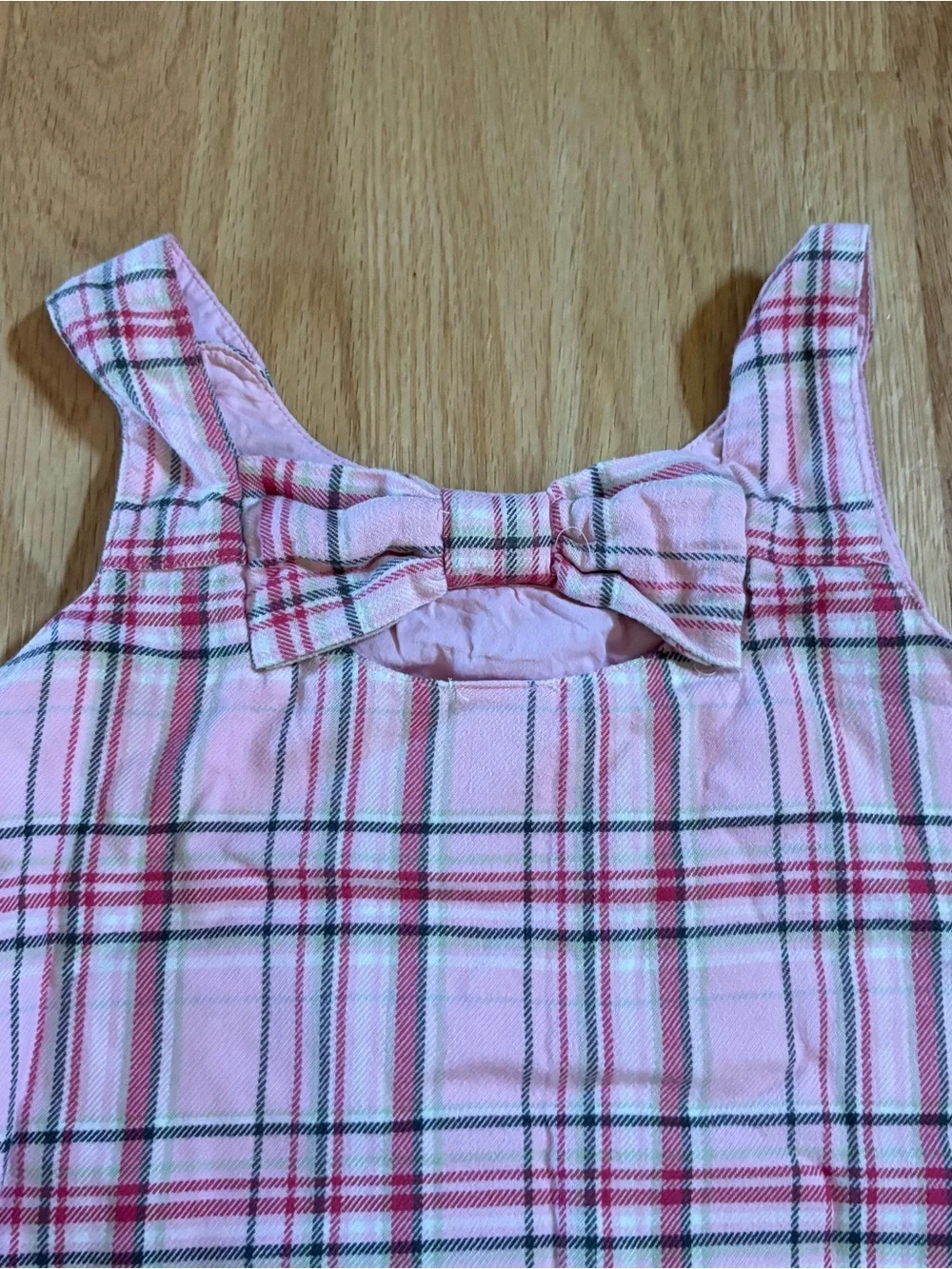 Vintage Gymboree Pink Plaid Dress Sz 9 Sleeveless Tank Jumper